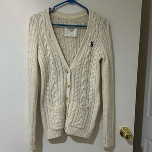 Abercrombie & Fitch women's cardigan sweater medium cream